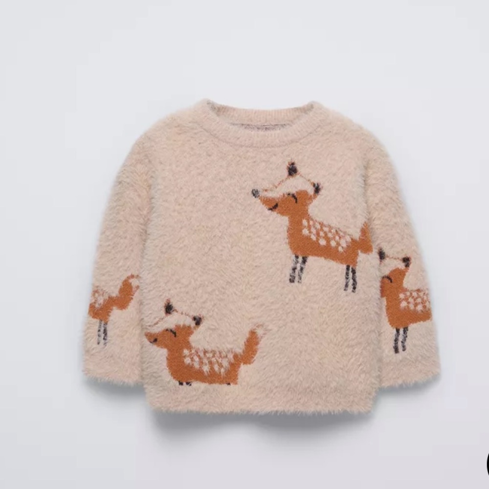 Zara Baby FAUX FUR FOX SWEATER
